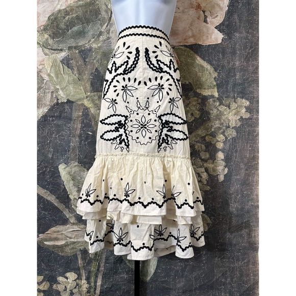 New Anthropologie Tiered Mermaid Skirt Size 4 - Picture 5 of 8